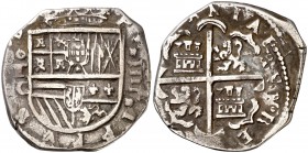 (1602-1615). Felipe III. Toledo. C. 4 reales. (Cal. tipo 95). 13,09 g. Fecha no visible. MBC-.
