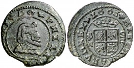 1663. Felipe IV. Granada. N. 8 maravedís. (Cal. 1364). 1,99 g. Cospel algo faltado. EBC-.