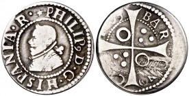 1(6)53. Felipe IV. Barcelona. 1 croat. (Cal. 982) (Cru.C.G. 4414l). 2,62 g. MBC-.
