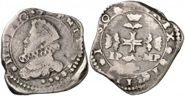 1650. Felipe IV. Messina. IP-MP. 3 taris. (Vti. 154 var) (MIR. 356/22). 7,68 g. MBC-.