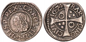 1674. Carlos II. Barcelona. 1 croat. (Cal. 661) (Cru.C.G. 4904b). 2,54 g. MBC.