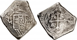 (16)98. Carlos II. México. L. 8 reales. (Cal. 298). 27,11 g. Rara. BC+.