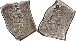 (17)01. Carlos II. México. L. 8 reales. (Cal. 301). 28,51 g. Acuñación póstuma. Rara. BC