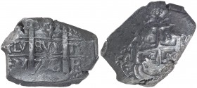 1738. Felipe V. Potosí. M. 4 reales. (Cal. 1121). 12,20 g. Doble fecha. MBC.