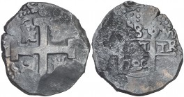 1720. Felipe V. Lima. M. 8 reales. (Cal. 642). 25,78 g. Ligeras corrosiones en reverso. MBC-/BC.