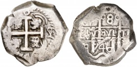 1746. Felipe V. Potosí. q. 8 reales. (Cal. 910). 25,92 g. Doble fecha. MBC-.