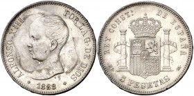 1888*1888. Alfonso XIII. MPM. 5 pesetas. (Cal. 13). 24,94 g. Leves rayitas. MBC+/EBC-.