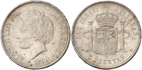 1893*1893. Alfonso XIII. PGL. 5 pesetas. (Cal. 21). 24,79 g. MBC+.