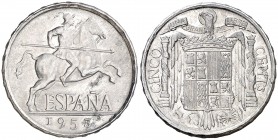 1953. Estado Español. 5 céntimos. (Cal. 136). 1,18 g. EBC+.
