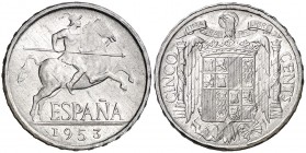1953. Estado Español. 5 céntimos. (Cal. 136). 1,22 g. Escasa. S/C.