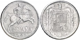 1940. Estado Español. 10 céntimos. (Cal. 126). 1,84 g. PLUS. EBC+.