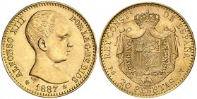 1887*1962. Estado Español. PGV. 20 pesetas. (Cal. 6). 6,46 g. S/C-.