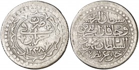 AH 1238 (1822). Argelia. 1 budju. (Kr. 68). 10,07 g. AG. MBC.