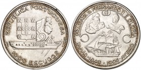 1996. Portugal. 1000 escudos. (Kr. 688). 28,27 g. AG. Restauración de las fragatas de Fernando II y Gloria. S/C-.