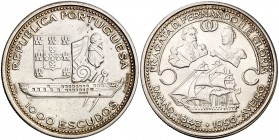 1996. Portugal. 1000 escudos. (Kr. 688). 28,26 g. AG. Restauración de las fragatas de Fernando II y Gloria. S/C-.