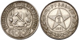 1921. Rusia. A. 1 rublo. (Kr. 84). 19,87 g. AG. EBC-.