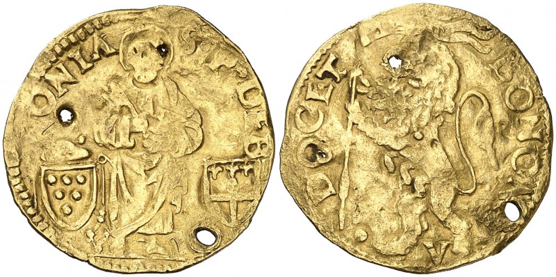 s/d. Vaticano. León X (1513-1521). Bolonia. 1 ducado. (MIR falta) (Muntoni 104)....