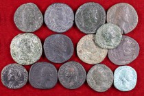 Lote formado por 7 sestercios, 4 ases, 2 dupondios y 1 follis. Total 14 monedas. A examinar. BC/MBC.