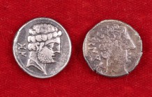 Lote de 2 denarios: Bolscan y Bascunes, éste forrado. MBC-.