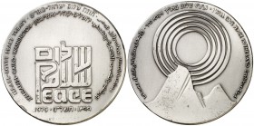 1979. Israel. Tratado de Paz Israel - Egipto. 116,21 g. 60 mm. Plata. EBC.