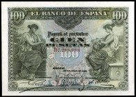 1906. 100 pesetas. (Ed. B97a). 30 de junio. Serie B. Leve doblez. EBC-.
