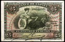 1907. 25 pesetas. (Ed. B102) (Ed. 318). 15 de julio. MBC-.