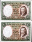 1931. 25 pesetas. (Ed. C9). 25 de abril, Vicente López. Pareja correlativa. Escasos. S/C.