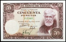 1951. 50 pesetas. (Ed. D63). 31 de diciembre, Rusiñol. Sin serie. S/C.