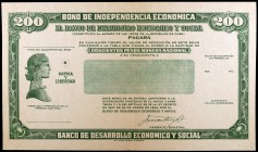 Cuba. Banco de Desarrollo Económico y Social. 10, 20, 40, 100 y 200 pesos. Serie de 5 bonos de Independencia Económica. MBC/MBC+.