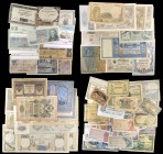 Lote de 72 billetes de diversos países. A examinar. BC-/S/C.