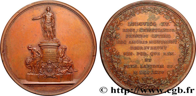 LOUIS XV THE BELOVED
Type : Médaille, Statue de Louis XV à Reims 
Date : 1744 
M...