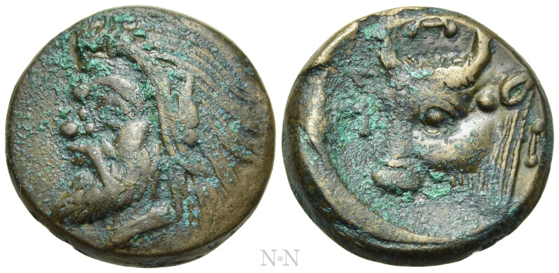 CIMMERIAN BOSPOROS. Pantikapaion. Ae (Circa 325-310 BC). 

Obv: Wreathed head ...