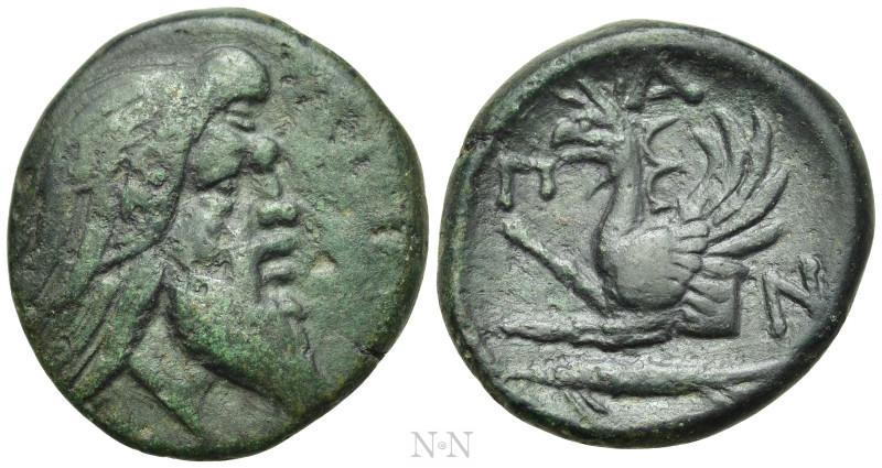 CIMMERIAN BOSPOROS. Pantikapaion. Ae (Circa 310-304/3 BC). 

Obv: Bearded head...