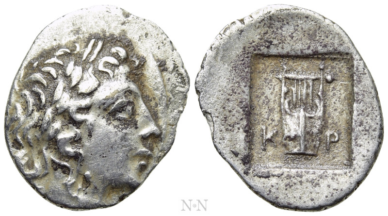 LYCIAN LEAGUE. Kragos. Hemidrachm (48-42 BC). 

Obv: Λ - Y. 
Laureate head of...