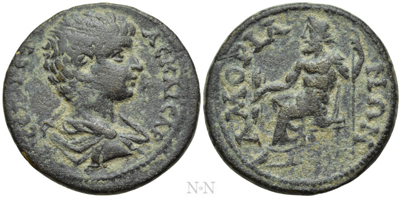 PHRYGIA. Amorium. Geta (Caesar, 198-209). Ae. 

Obv: Π CЄΠ ΓЄTAC KAICAP. 
Bar...