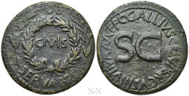 AUGUSTUS (27 BC-14 AD). Sestertius. Rome. C. Gallius Lupercus, moneyer