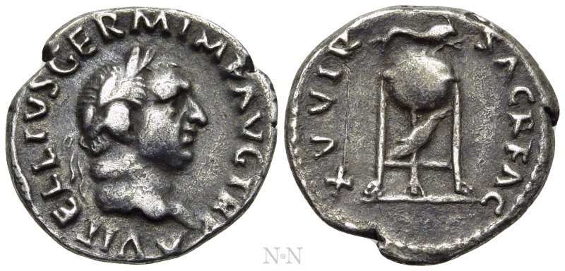 VITELLIUS (69). Denarius. Rome.

Obv: A VITELLIVS GERM IMP AVG TR P.
Laureate...