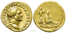 VESPASIAN (69-79). GOLD Aureus. Rome. "Judaea Capta" issue