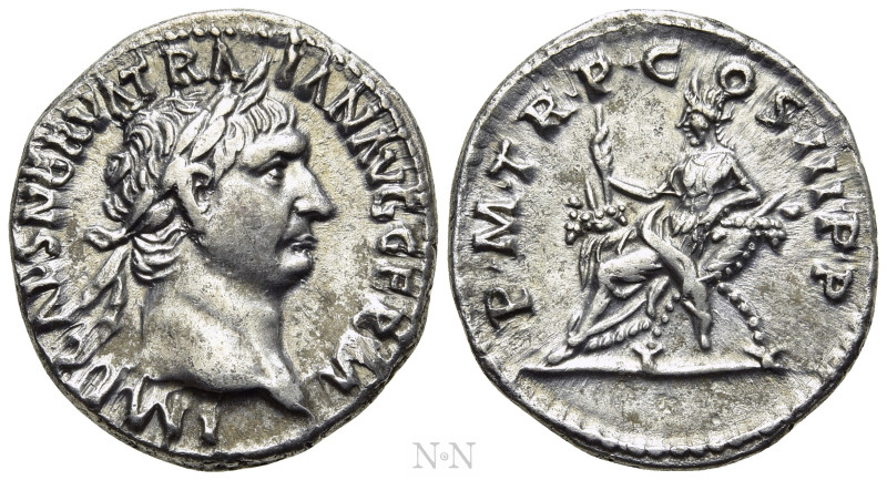 TRAJAN (98-117). Denarius. Rome. 

Obv: IMP CAES NERVA TRAIAN AVG GERM. 
Laur...