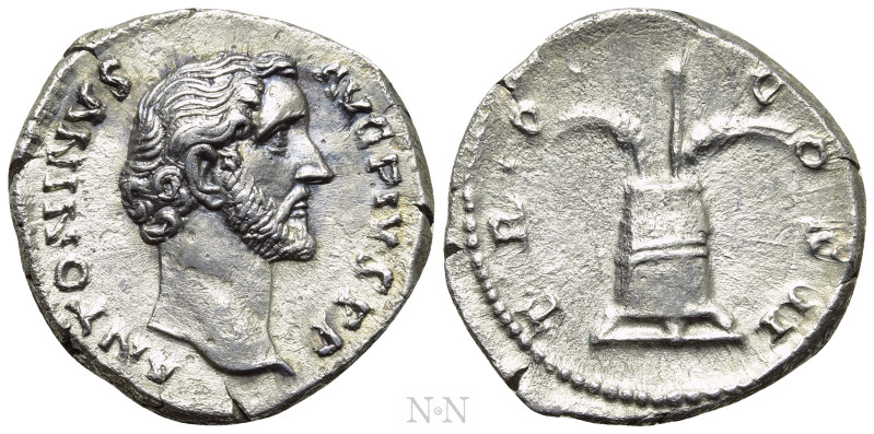 ANTONINUS PIUS (138-161). Denarius. Rome. 

Obv: ANTONINVS AVG PIVS P P. 
Bar...