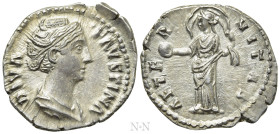 DIVA FAUSTINA I (Died 140/1). Denarius. Rome. Struck under Antoninus Pius