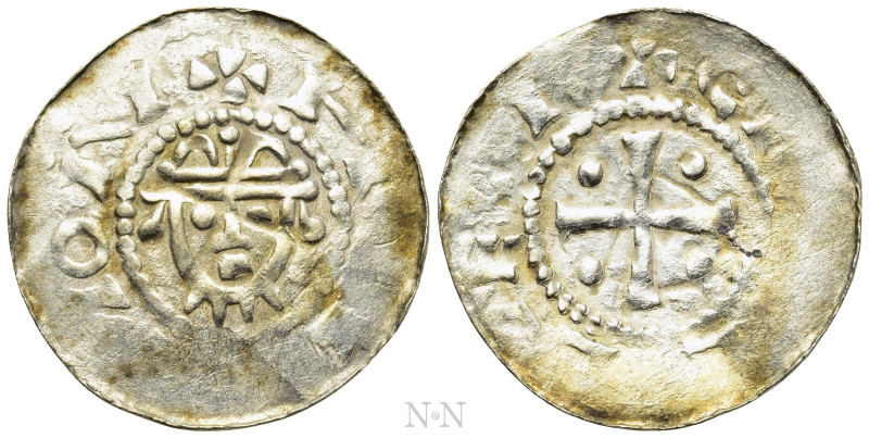 GERMANY. Jever. Hermann (1059-1086). Denar. 

Obv: + NEREMON. 
Crowned facing...