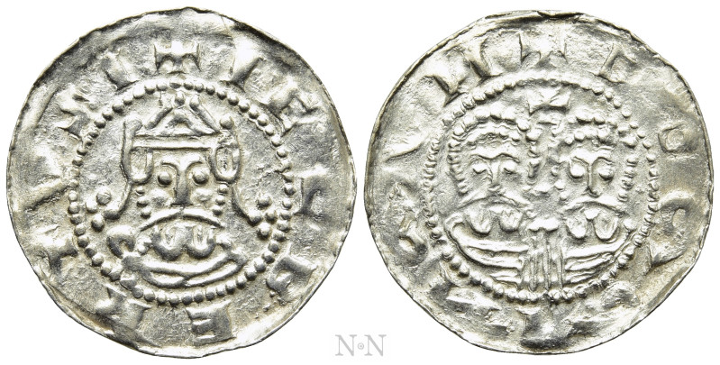 NETHERLANDS. Friesland. Ekbert II (1068-1077). Denar. Dokkum. 

Obv: + IECBERT...