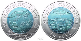 AUSTRIA. Niobium and Silver 25 Euro (2007). Austrian Navigation