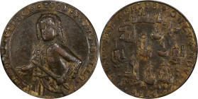 1739 Admiral Vernon Medal. Porto Bello with Vernon's Portrait Alone. Adams-Chao PBv 16-M, M-G 41. Rarity-5. Copper. EF-45 (PCGS).

25.8 mm. 79.0 gra...