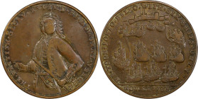 1739 Admiral Vernon Medal. Porto Bello with Vernon's Portrait Alone. Adams-Chao PBv 42-RR, M-G 72. Rarity-5. Copper. VF-30 (PCGS).

37.3 mm. 192.5 g...