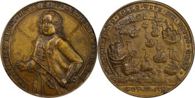 1739 Admiral Vernon Medal. Porto Bello with Vernon's Portrait Alone. Adams-Chao PBv 44-UU, M-G 75. Rarity-6. Pinchbeck. MS-62 (PCGS).

37. 1 mm. 239...