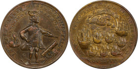 1739 Admiral Vernon Medal. Porto Bello with Vernon's Portrait and Icons. Adams-Chao PBvi 10-K, M-G 102. Rarity-6. Pinchbeck. EF-40 (PCGS).

40.5 mm....
