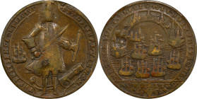 1739 Admiral Vernon Medal. Porto Bello with Vernon's Portrait and Icons. Adams-Chao PBvi 15-R, M-G 110. Rarity-7. Pinchbeck. VF-30 (PCGS).

25.8 mm....
