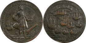 1739 Admiral Vernon Medal. Porto Bello with Vernon's Portrait and Icons. Adams-Chao PBvi 16-W, M-G 114. Rarity-5. Pinchbeck. EF-40 (PCGS).

39.3 mm....